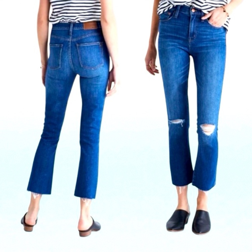 MADEWELL 10” High Riser Demi Boot crop jeans women’s size 30
